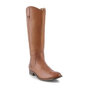 Frye Leather Marissa Medallion Inside Zip Tall Boot Cognac Color - Duplicate